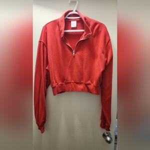 Red TNA cropped sweater
